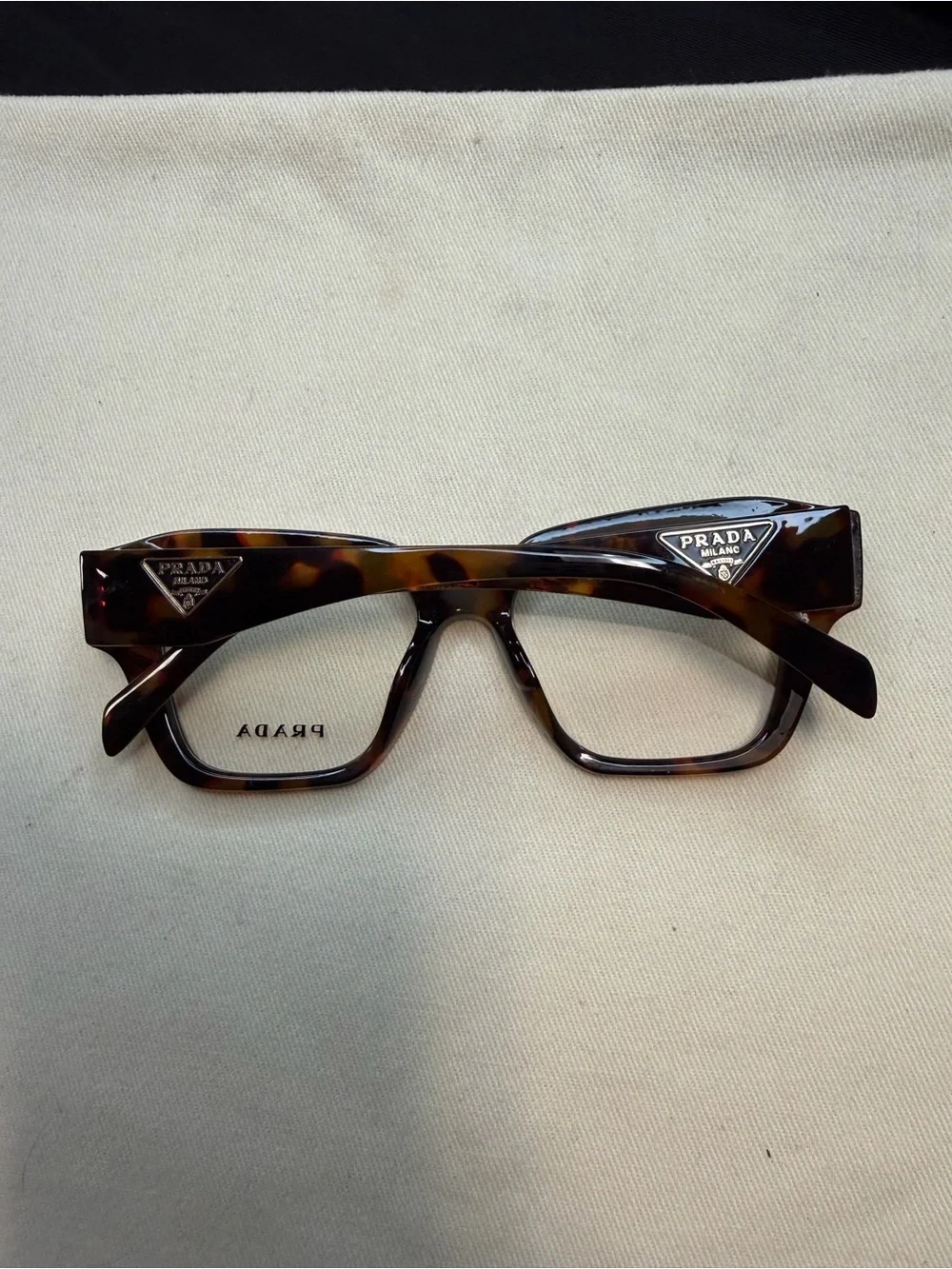 Prada Tortoiseshell Brown Square Optical Frames - Picture 4 of 7